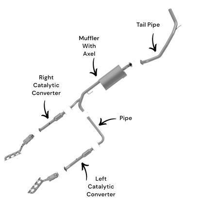 Convertisseurs, silencieux avec essieu et tuyau d'échappement pour Nissan Pathfinder Armada 5.6L 2004