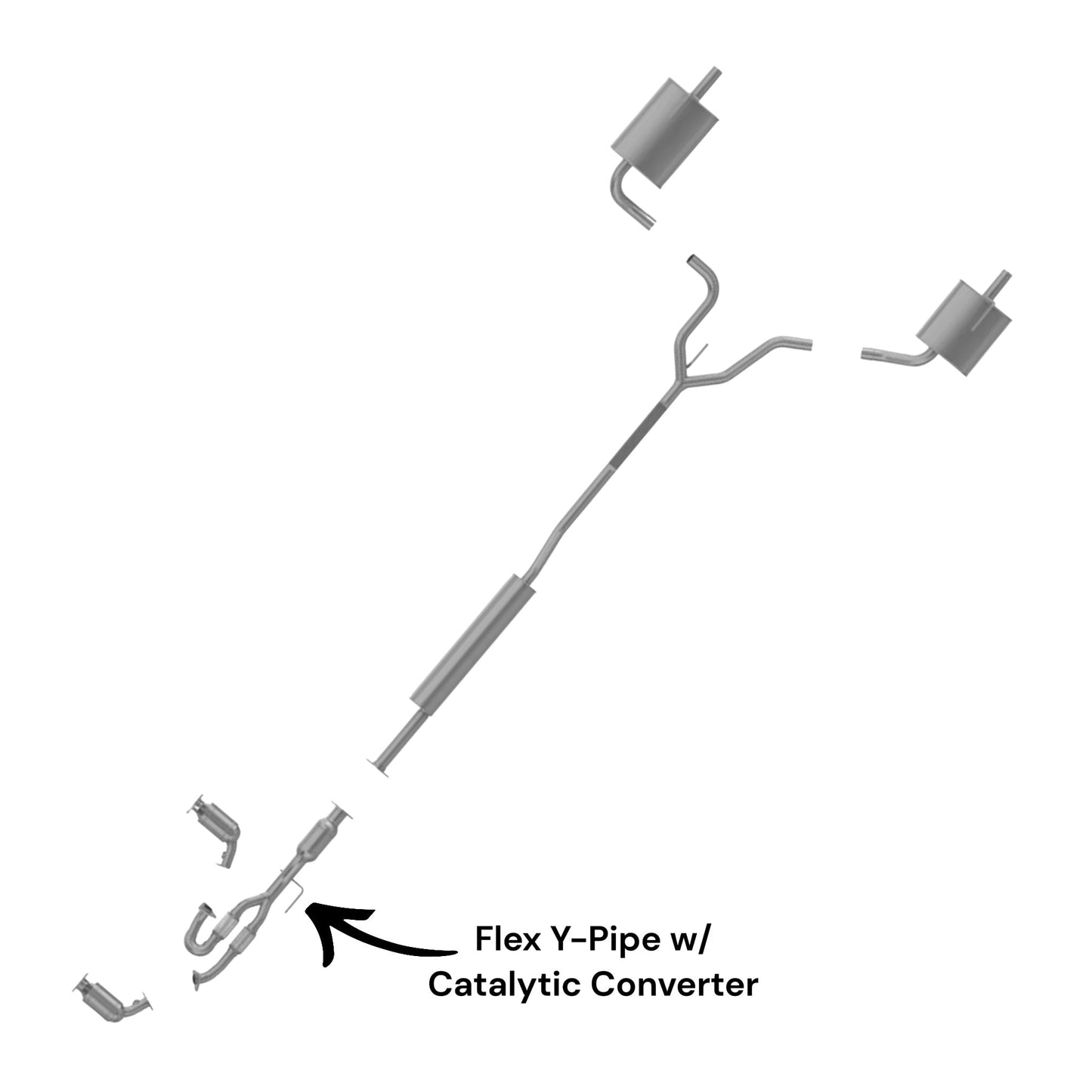 Nissan Altima 3.5L (2005, 2006) (Automatic Transmission) Flex Y-Pipe With Catalytic Converter