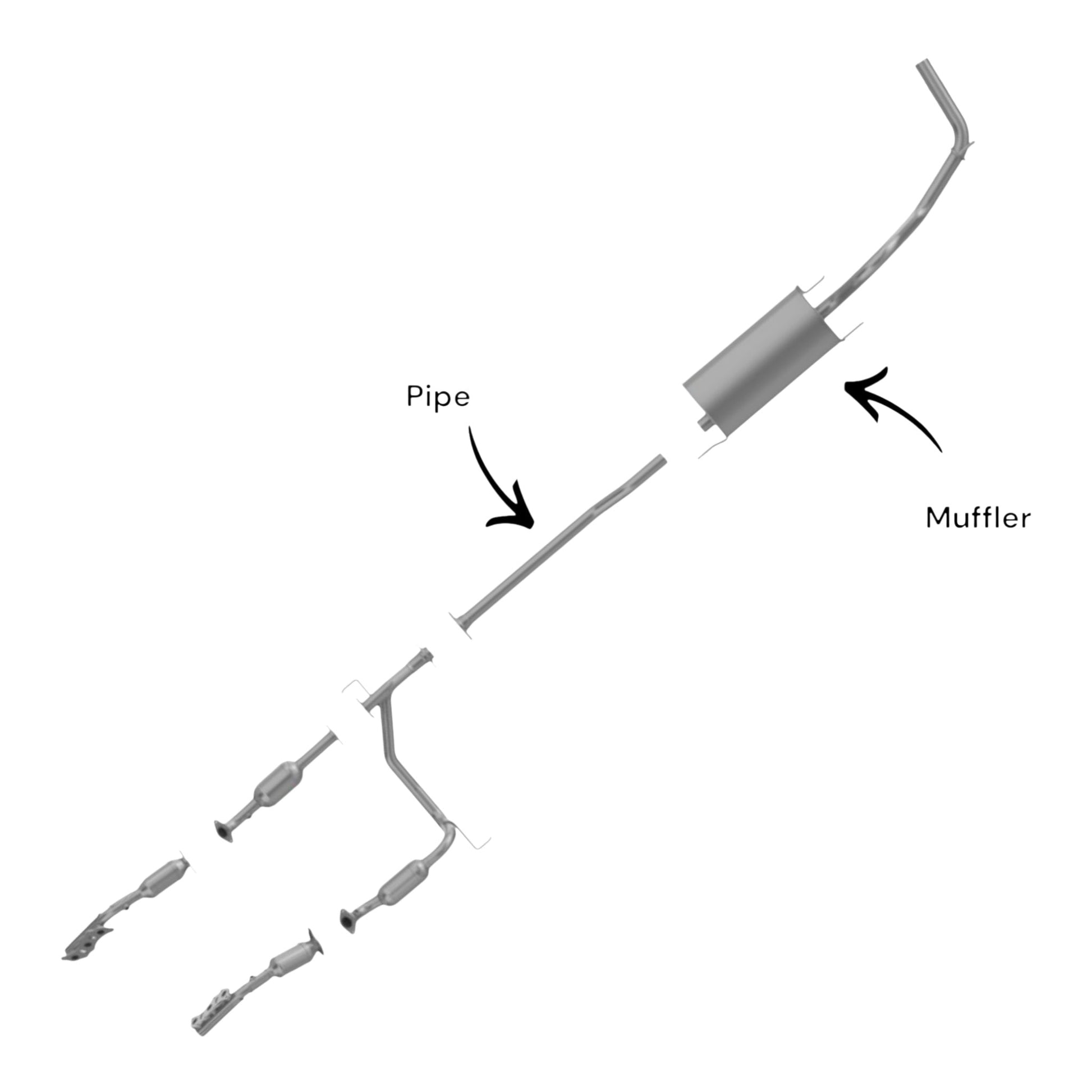 Toyota Tacoma 4.0L (2013-2015) (127.4" Wheelbase) Axel Pipe & Muffler With Tail Pipe