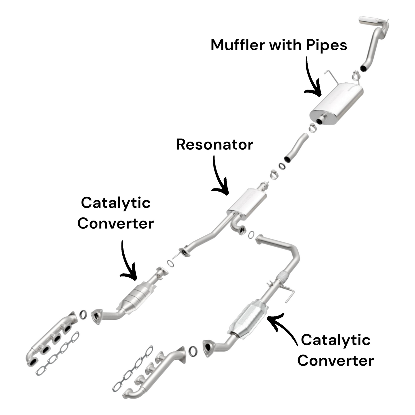 Toyota Tundra 4.7L (2005-2006) Catalytic Converters, Resonator and Muffler