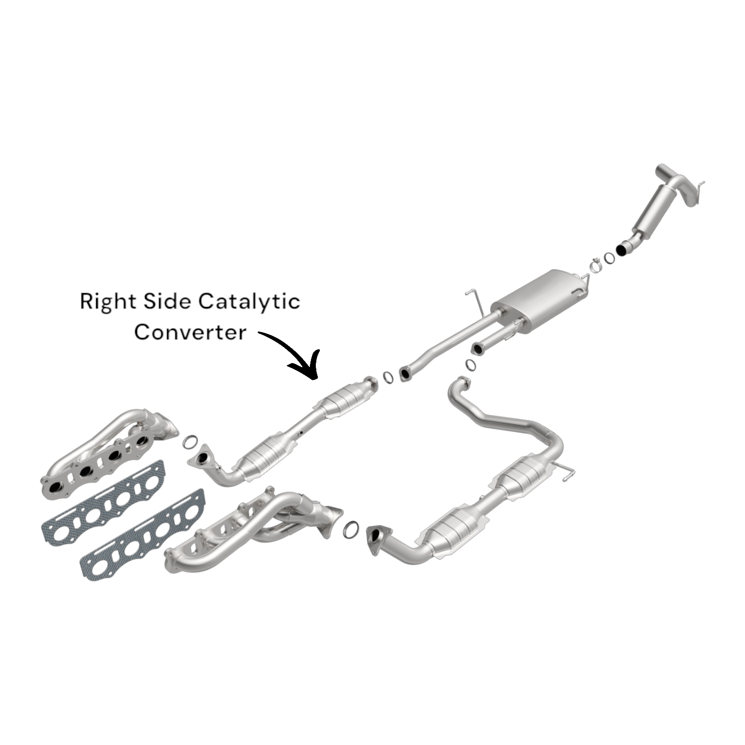 Toyota Tundra 4.6L/5.7L/4.0L (2010-2019) V8 164.6/126.8/145.7 Wheelbase Right Side Catalytic Converter