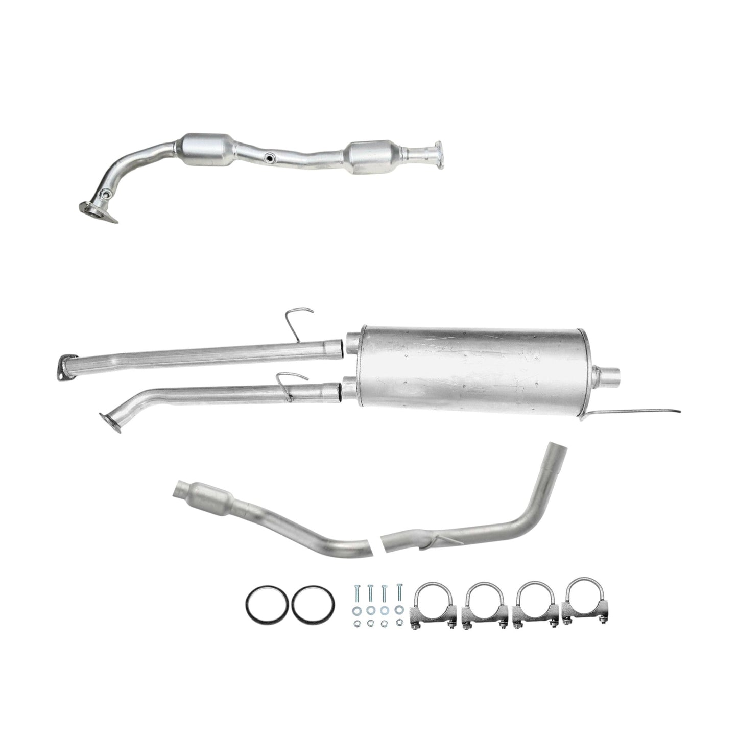 Toyota Tundra 4.6L (2010-2014) (164.6" Wheelbase) Right Side Converter, Muffler with Axel Pipe and Resonator