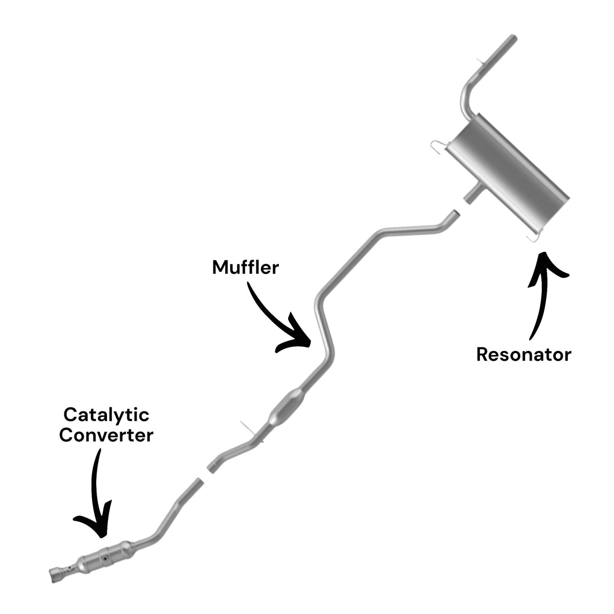 Chrysler 200 2.4L (2011-2014) Catalytic Converter, Resonator & Muffler