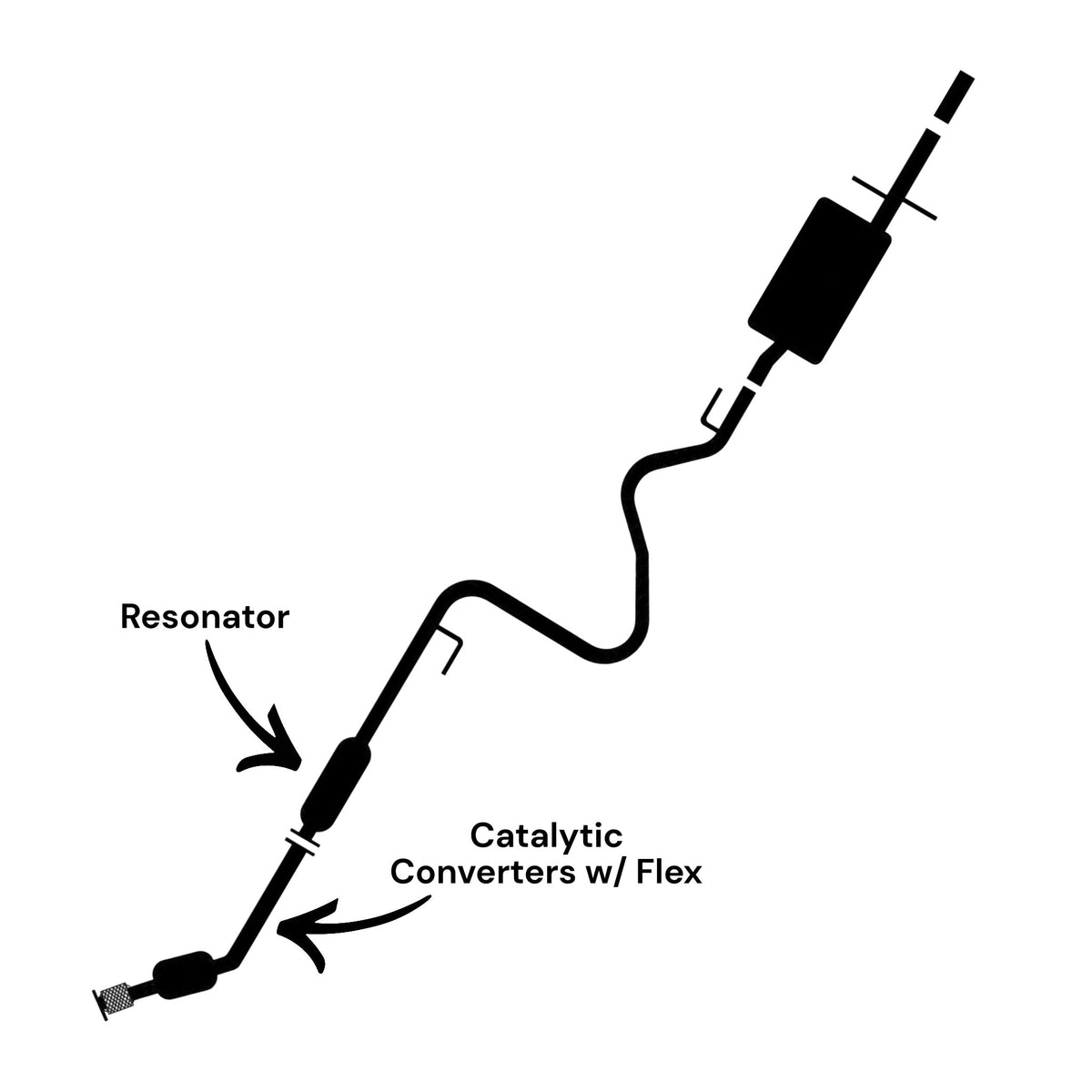 Chevrolet Cobalt 2.2L (2005-2007) (Automatic) (Federal Emissions System) Catalytic Converter With Flex & Resonator