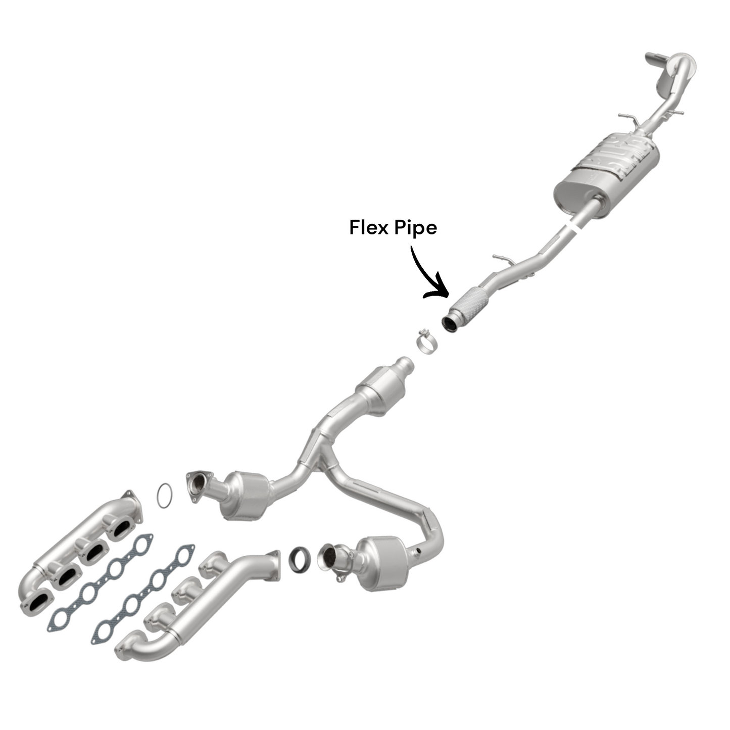 GMC Sierra 1500 5.3L (2009-2013) (143.5" Wheelbase) Flex Pipe