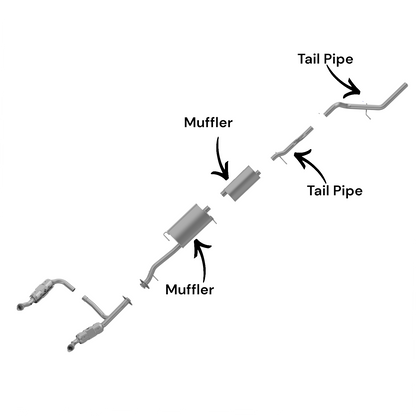 Ford Explorer Sport Trac 4.6L (2007-2010) Middle And Rear Muffler And Tail Pipe