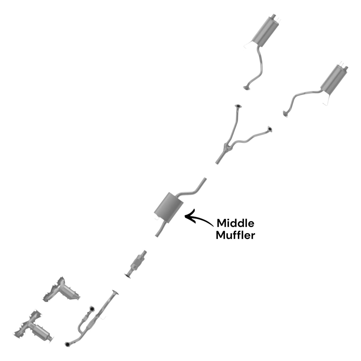 Hyundai Santa Fe 3.3L (2007-2009) Middle Muffler