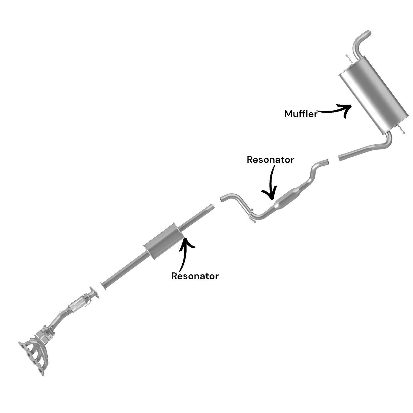 Ford Focus 2.0L (2012-2018) (Sedan) (Except PZEV) Both Resonator And Muffler