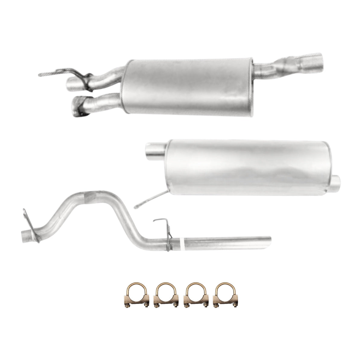 Ford F-350 Super Duty 6.2L (2011-2016) Front & Rear Muffler With Tail Pipe