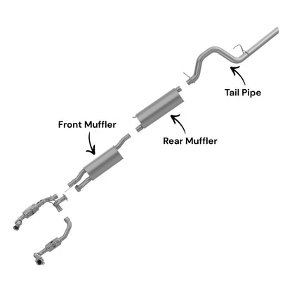 Ford F-250 Super Duty 6.2L (2011-2016) Front & Rear Muffler With Tail Pipe