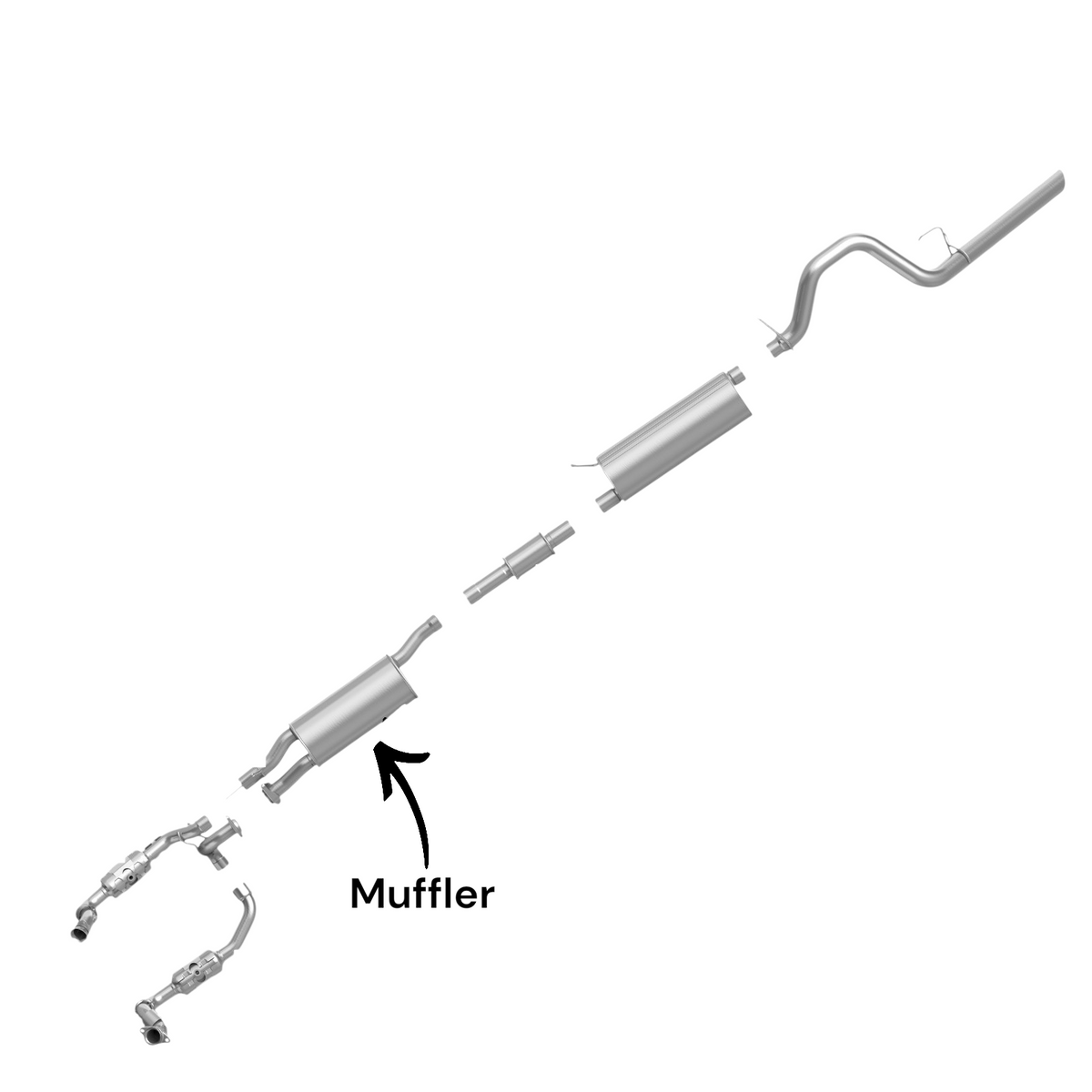 Ford F-250 Super Duty 6.2L (2011-2016) (Crew Cab Pickup With Short Bed) Middle Muffler 