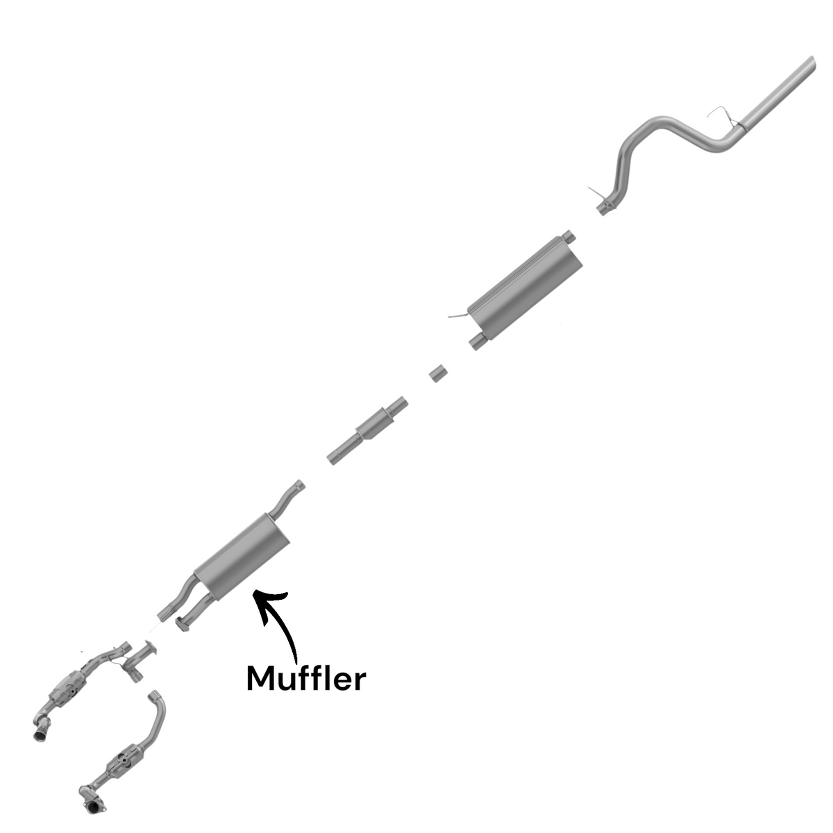 Ford F-250 Super Duty 6.2L (2011-2016) (Extended Cab Pickup With Long Bed) Middle Muffler