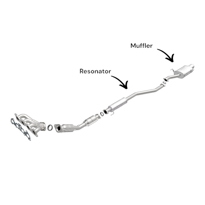 54952 - Nissan Versa Note (Hatchback) 1.6L (2014, 2015, 2016, 2017) Muffler & Resonator Set