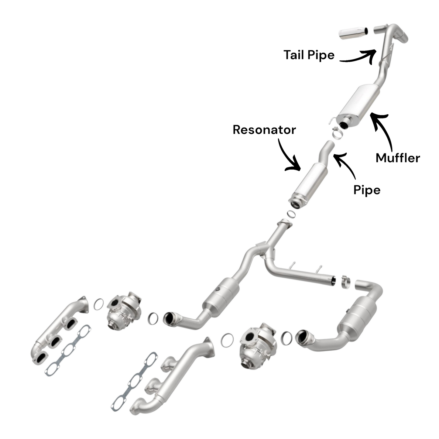 Ford F-150 3.5L (2015-2020) (Turbo) (163.0" Wheelbase) Resonator, Pipe, Muffler and Tail Pipe