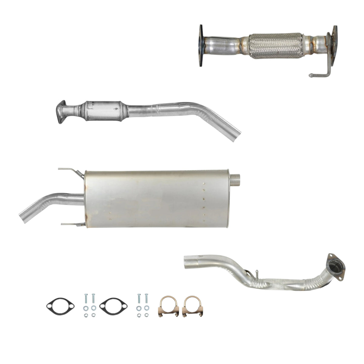 Kia Sorento 2.4L (2014-2015) Flex Pipe, Catalytic Converter and Muffler with Axel Pipe