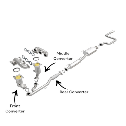 Nissan Pathfinder 3.5L (2013-2015) Front, Middle and Rear Catalytic Converters