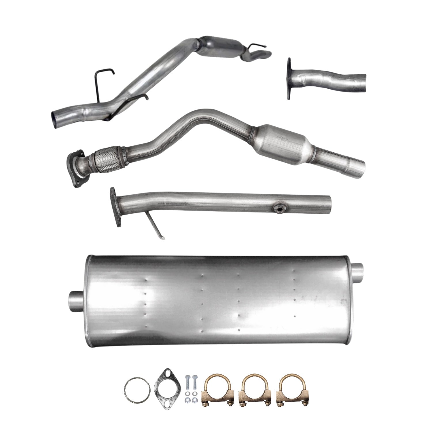Chevrolet Venture 3.4L (2002-2004) (FWD) (112.0" Wheelbase) Catalytic Converter With Flex, Axel Pipe, Muffler & Resonator