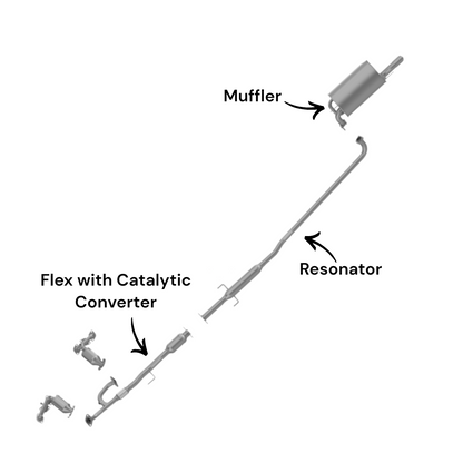 Toyota Camry 3.0L (2002-2006) (Japan Built) Flex with Catalytic Converter, Resonator and Muffler
