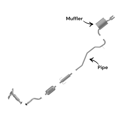 Lincoln MKZ 2.5L (2011-2012) (FULL HYBRID) Pipe and Muffler