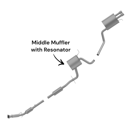 Volkswagen Jetta 2.5L (2005-2014) Middle Muffler with Resonator