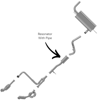 Résonateur et tuyau d'échappement pour Jeep Wrangler 3.6L 2012-2017 