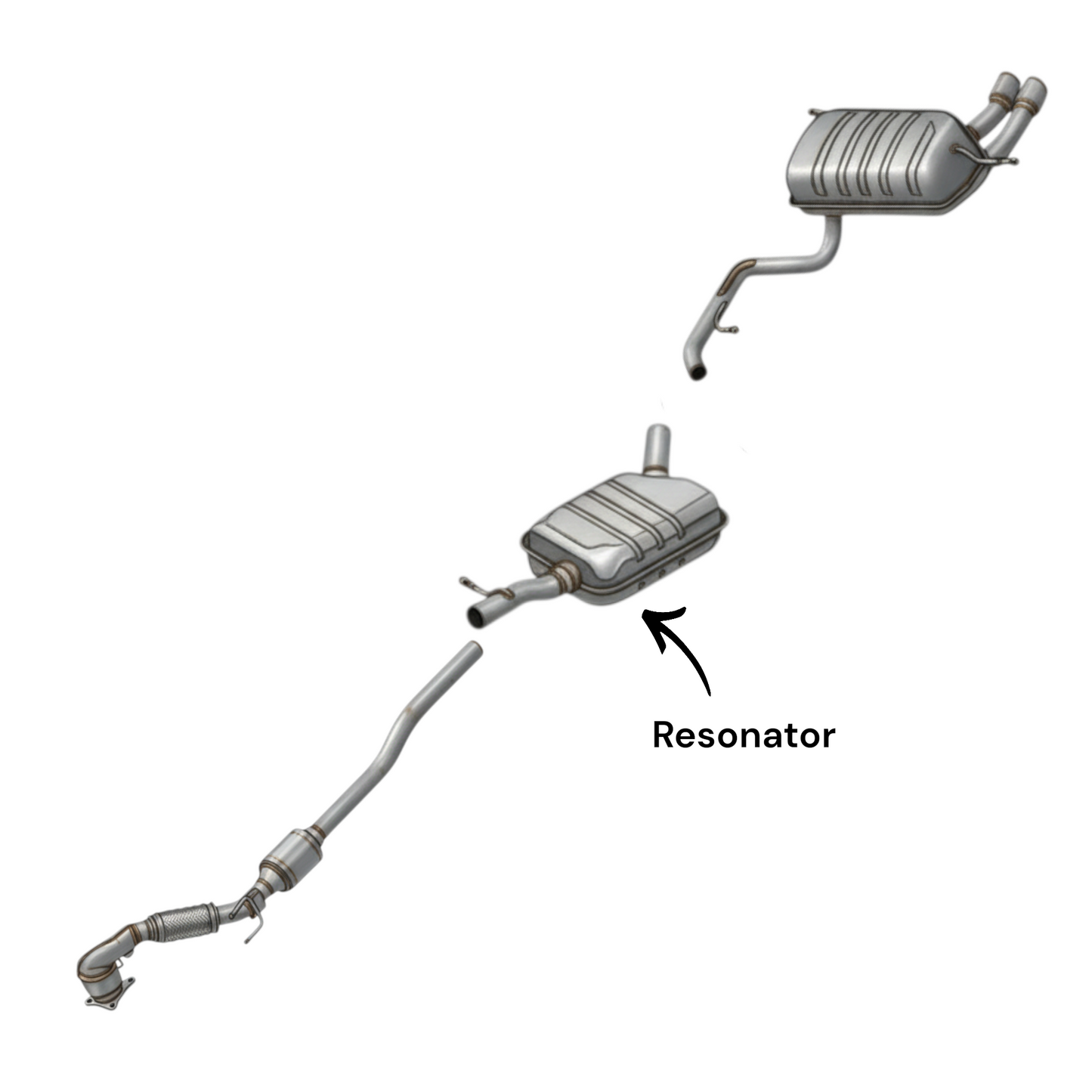 Volkswagen Tiguan 2.0L (2009-2017) (AWD) Middle Resonator