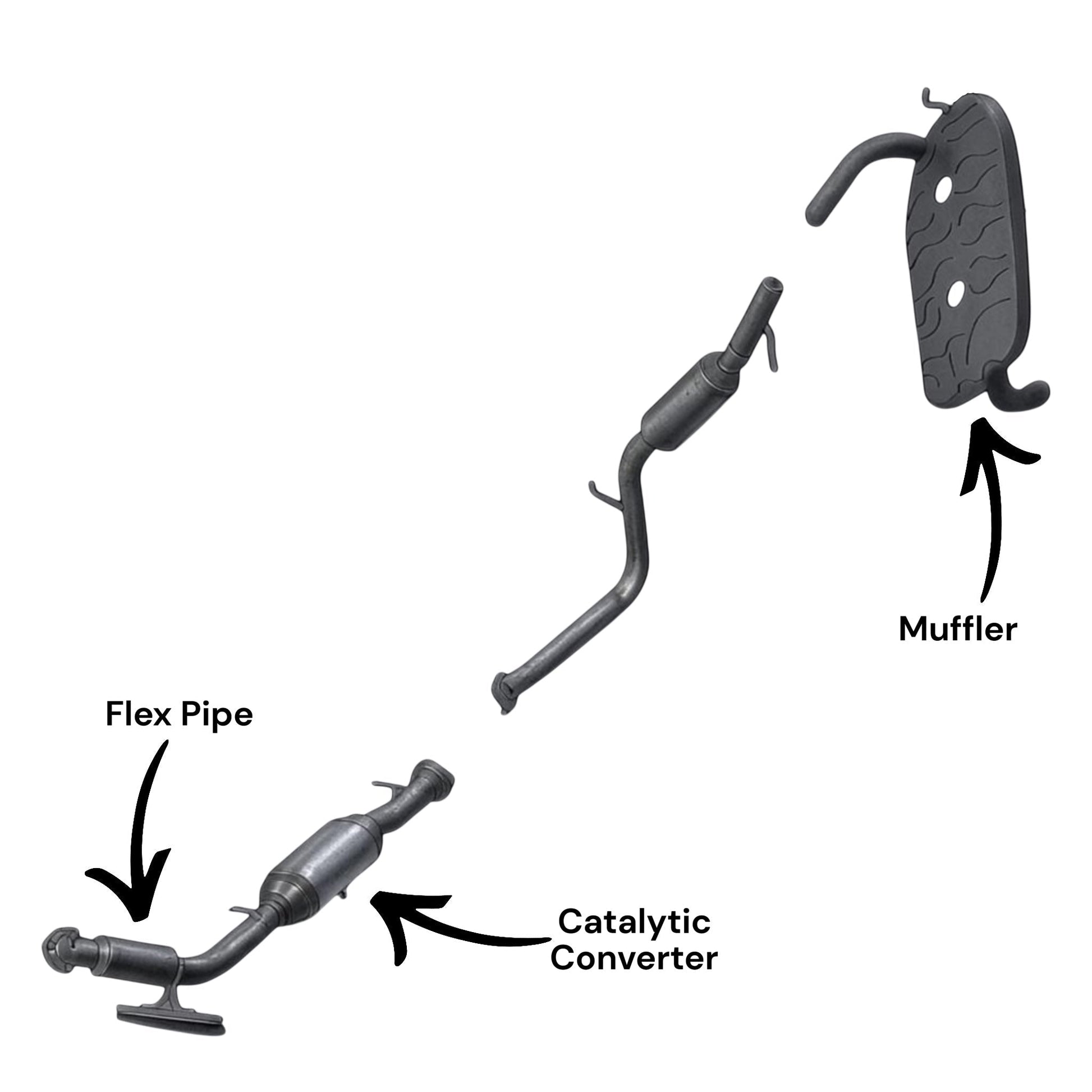 Volvo V50 2.5L (2005-2008) (Turbo) (FWD) Catalytic Converter With Flex & Muffler