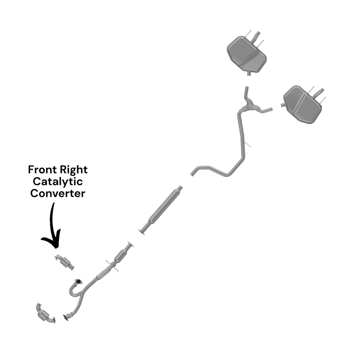 Buick Lacrosse 3.6L (2012-2016) (FWD) (PZEV Emissions) Front Right Catalytic Converter
