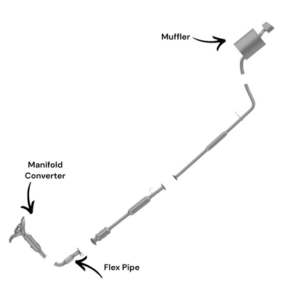 Convertisseur de collecteur, tuyau flexible et silencieux pour Hyundai Sonata 2.4L (2015-2017)