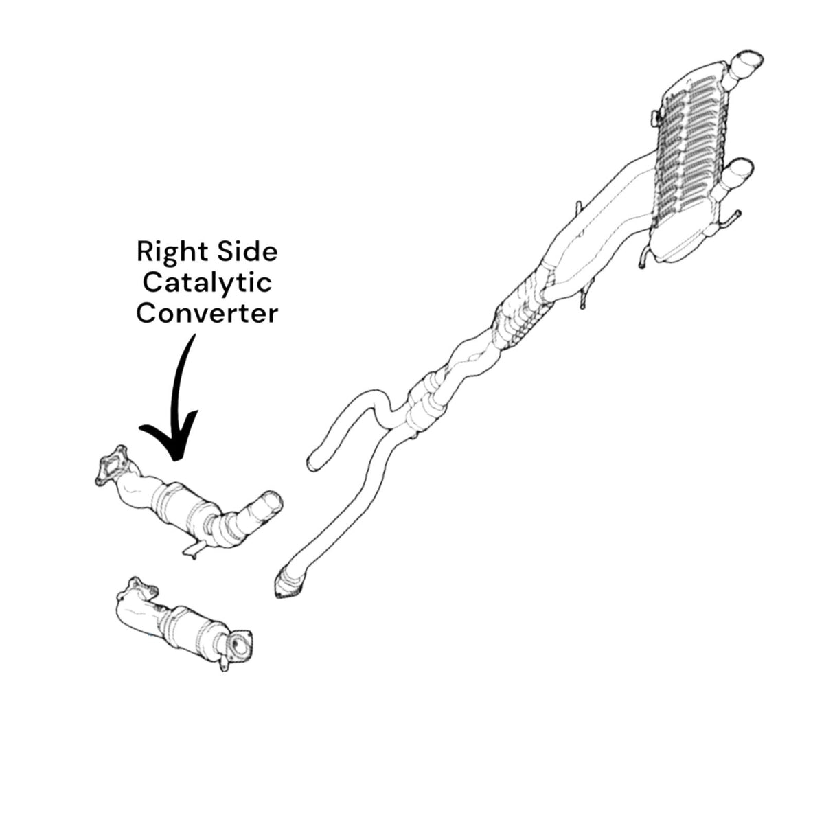 Cadillac CTS 3.6L (2016, 2017) (RWD)  Right Side Catalytic Converter With Flex