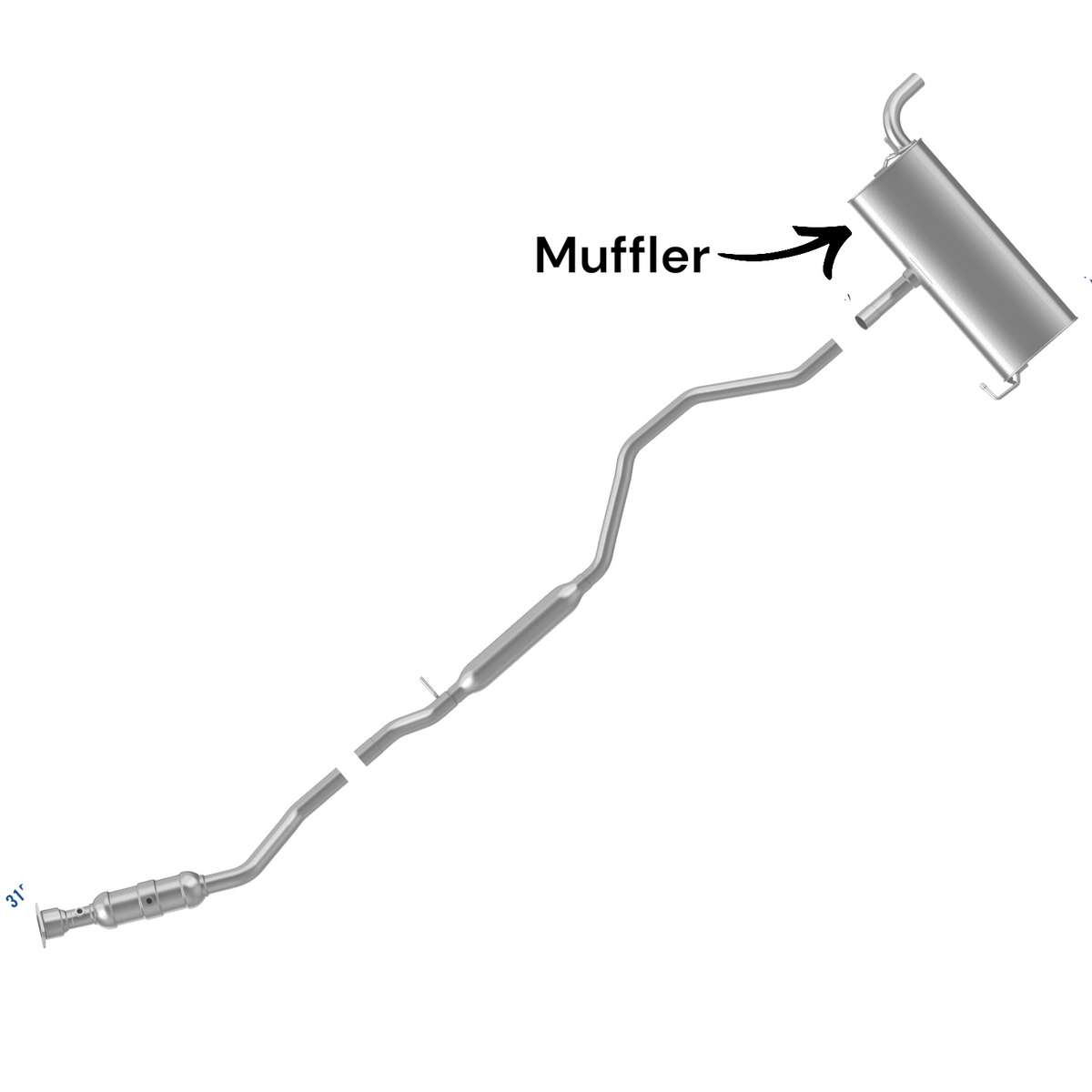 Jeep Patriot 2.4L (2012-2017) (FWD) Muffler. 