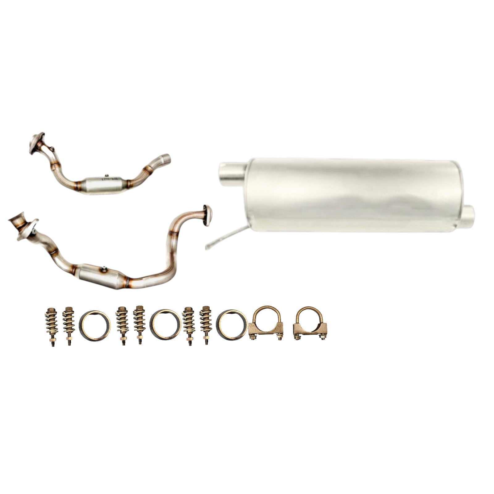 Ford F-350 Super Duty 6.2L (2011-2017) ( Standard Cab Pickup) (Long Bed) Right And Left Side Catalytic Converter And Muffler