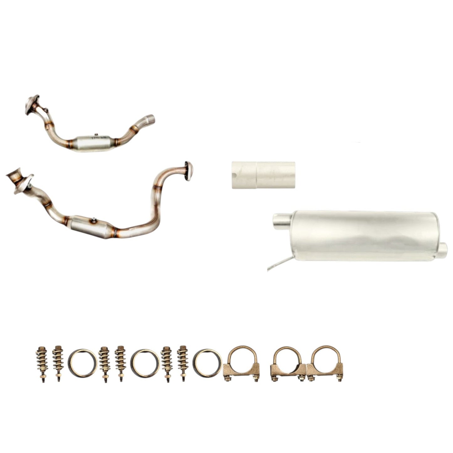 Ford F-250 Super Duty 6.2L (2011-2017) (Extended Cab Pickup) (Short Bed) Right And Left Side Catalytic Converter, Pipe And Muffler