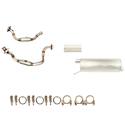 Ford F-350 Super Duty 6.2L (2011-2017) (Extended Cab Pickup) (Short Bed) Right And Left Side Catalytic Converter, Pipe And Muffler