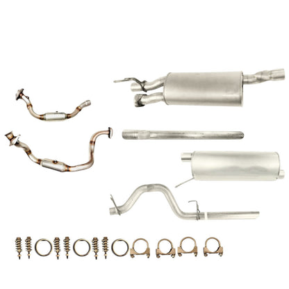 Ford F-350 Super Duty 6.2L (2011-2016) (Crew Cab Pickup) (Long Bend) Right And Left Side Catalytic Converter, Muffler Set, Pipe And Tail Pipe