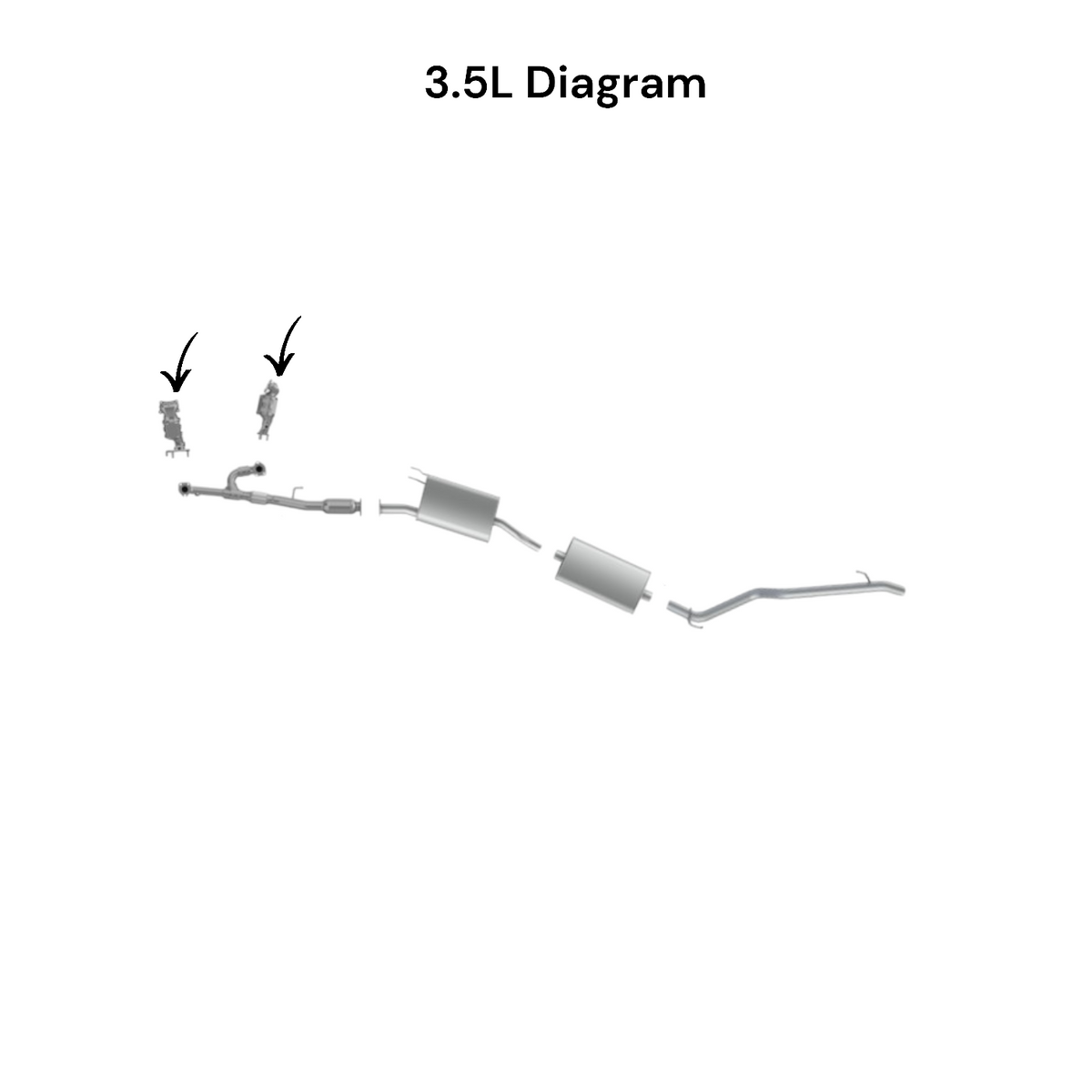Convertisseur de collecteur côté conducteur et passager pour Acura MDX 3.7L (2010-2013) et 3.5L (2014-2015).