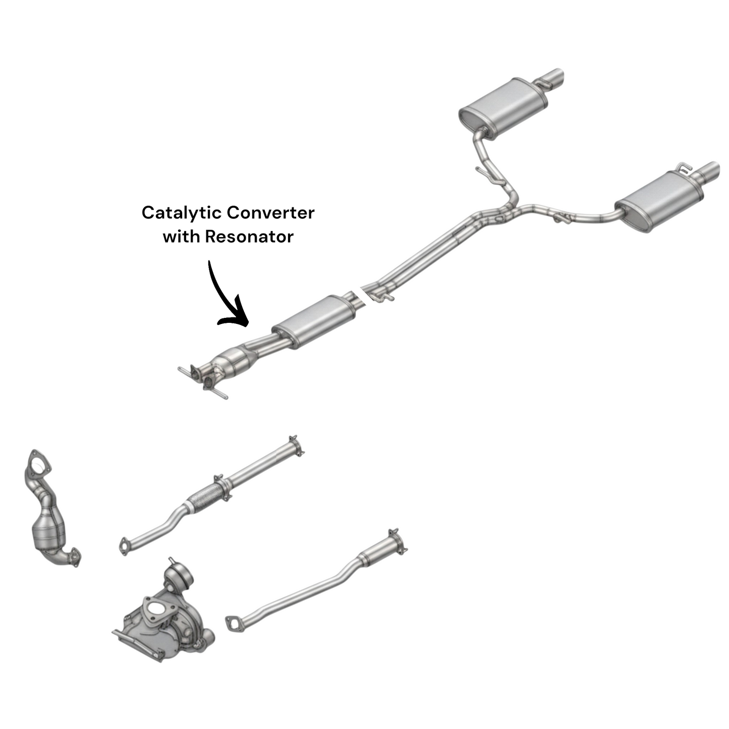 Lincoln MKT 3.7L (2013-2019) Catalytic Converter with Resonator