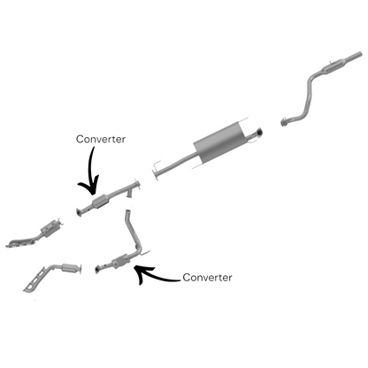 Lexus GX470 4.7L (2005-2009) Converter with resonator & rear pipe
